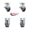 Service Caster 5 Inch Kingpinless Thermoplastic Rubber Wheel Caster Brakes 2 Rigid SCC, 2PK SCC-KP30S520-TPRRD-SLB-2-R-2 - alternate 6